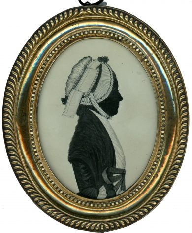 Painted silhouette by W. Clarke - one of a pair