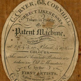 Trade label for G. Cryer, silhouettist