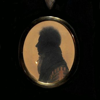 Painted silhouette of a Cambridge graduate painted by Richard Bankes Harraden
