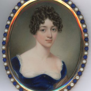 Miniature portrait of a young lady painted by John Cox Dillman Engleheart, signed and dated 1815
