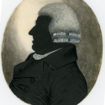 Silhouette painted by T. London on ivory