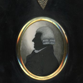Silhouette painted by T. London on ivory