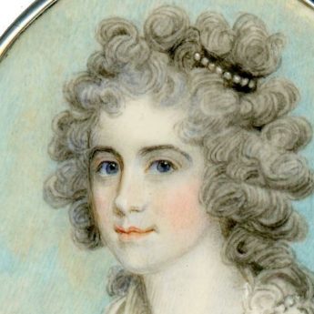 Portrait of a lovely young lady by Samuel Shelley