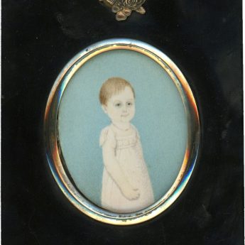 Charming naive miniature portrait of little Edward Yorke