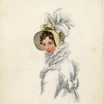 Watercolour portraits of a lady with 8 costume overlays, early 19th century