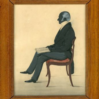 Painted silhouette of a gentleman, dated 1845