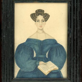 Small watercolour portrait of a young lady