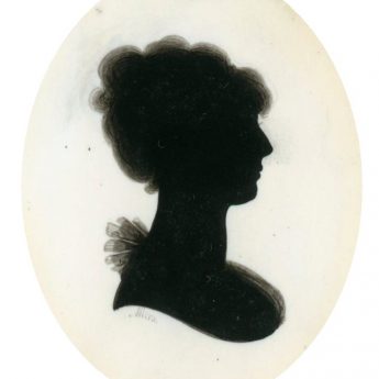 Miniature silhouette painted on ivory by John Miers