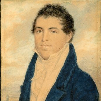 Miniature portrait of George A W Trotter painted in India by John Jukes