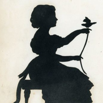 Silhouette of Marianne and Emma Meux cut by Augustin Edouart, dated 1828