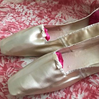 A pair of Regency ivory satin wedding shoes