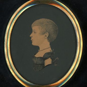 Miniature watercolour profile of a child painted by James H. Gillespie, circa 1810