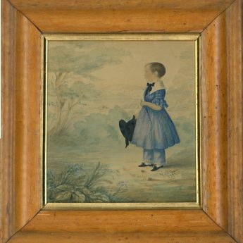 Watercolour portrait of a boy painted by Scottish artist, James G. Howie