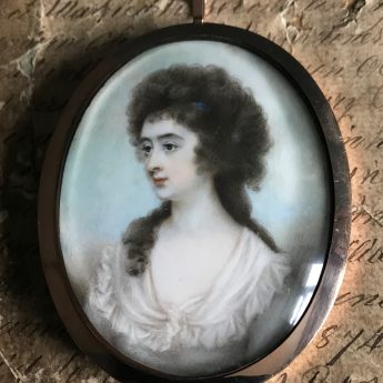 Miniature portrait of a lady by Horace Hone