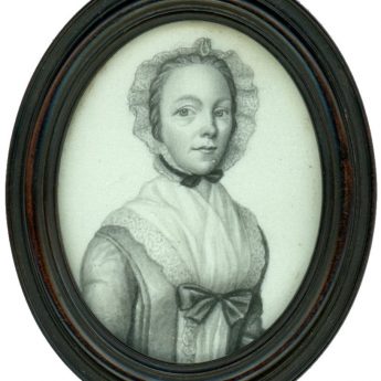 Plumbago portrait of a lady by Scottish artist, James Ferguson