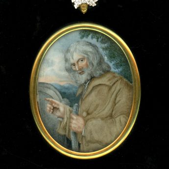 Miniature portrait of a hermit or vagrant