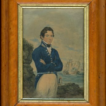 James Warren Childe, watercolour portrait of James Wolfe RN, dated 1818