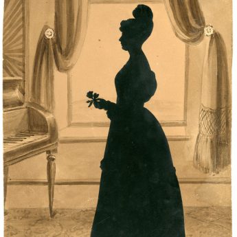 A pair of cut full-length silhouettes of sisters by Augustin Edouart