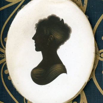John Field, painted and gilded silhouette of an elegant Regency lady