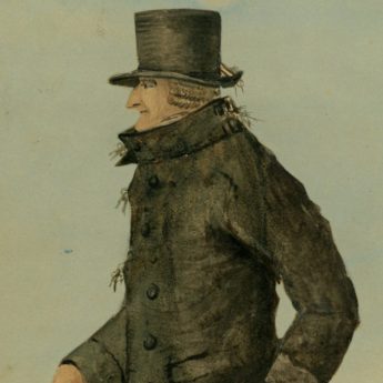 Cut and painted profile portrait of Thomas Catcott of Bristol