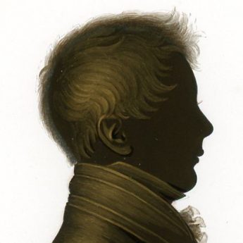 John Field, painted and gilded silhouette of a boy