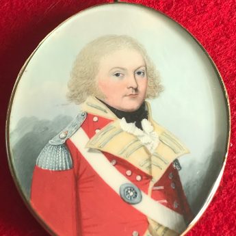 Miniature portrait of an officer by Frederick Buck