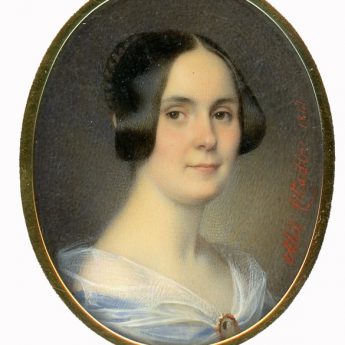 Portrait miniature of Emilie Fraser wearing a miniature portrait