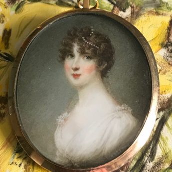 Miniature portrait of a lady by Samuel Shelley