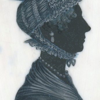Silhouette painted on ivory by Thomas London