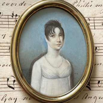 Thomas Hazlehurst, miniature portrait of a young Regency lady