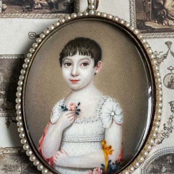 Miniature portrait of a child by James Joseph Burrell