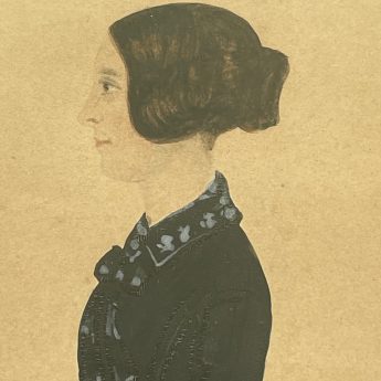 Watercolour profile of a lady