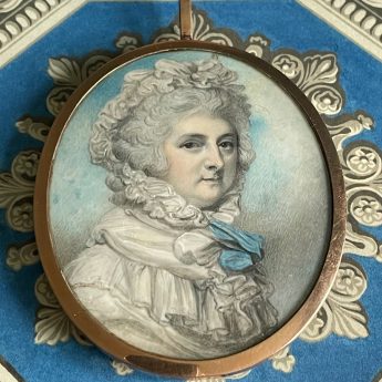 Miniature portrait of a mature lady by Richard Cosway