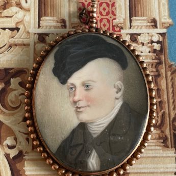 Miniature portrait of a gentleman in an artist's cap