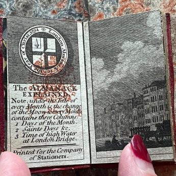 Finely Bound Miniature London Almanack for 1794 in Slipcase