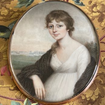 Miniature portrait of a young lady by Philip Jean