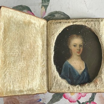 Oil on copper miniature portrait of a young lady from circa 1700