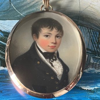 James Leakey, miniature portrait of a young midshipman