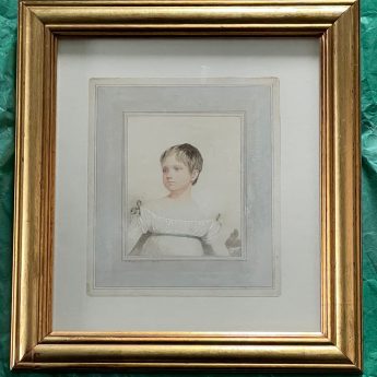 Watercolour portrait of Margaret Chalmers aged 6 by Andrew Robertson