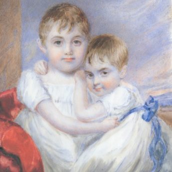 Miniature portrait of two siblings, early 19th century
