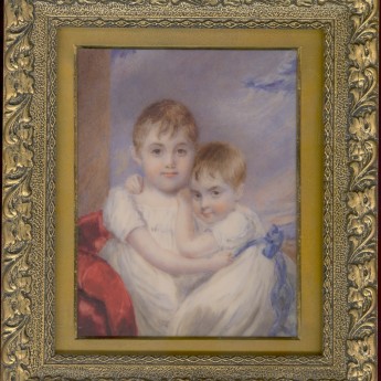 Miniature portrait of two siblings, early 19th century