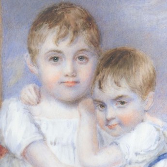 Miniature portrait of two siblings, early 19th century