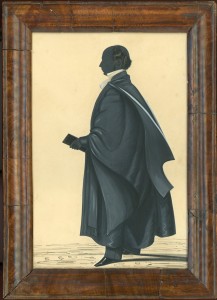 Cut and painted full-length silhouette of an academic gentleman by Merryweather