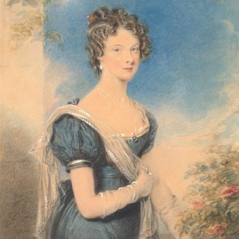 Watercolour portrait of a Regency lady