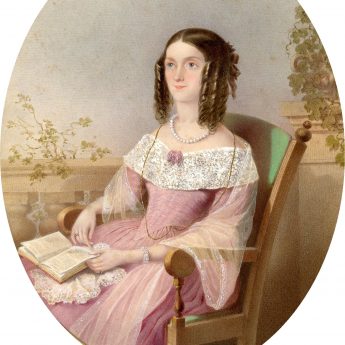 Signed watercolour portrait of Esther Bonnell dated 1843