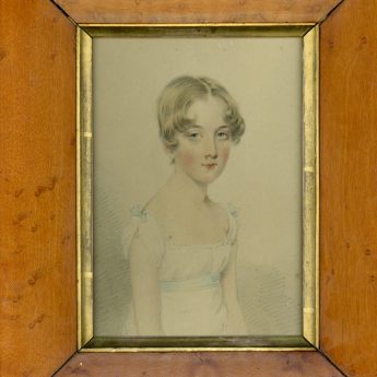 Pastel portrait of a young girl by Josiah Slater, 1813