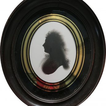 Silhouette of Lady Teignmouth painted on plaster by John Miers