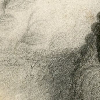 Plumbago drawing of a young gentleman by John taylor, signed and dated 1771