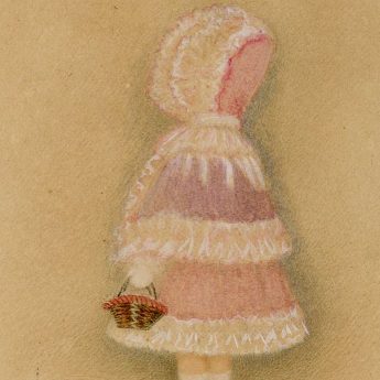 Charming watercolour portrait of a little girl attributed to Mrs Young 