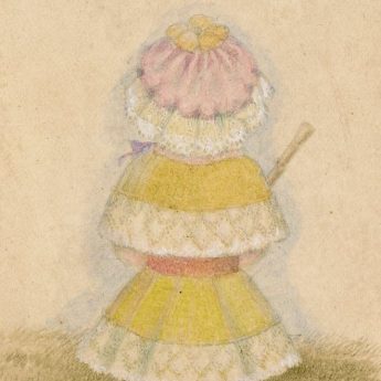 Charming watercolour portrait of a little girl attributed to Mrs Young 
